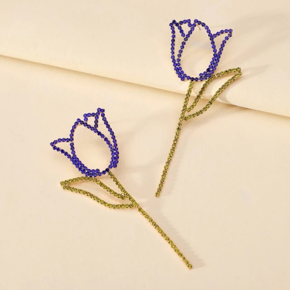 Zara Jewelry - Zara Blue Tulip Earrings